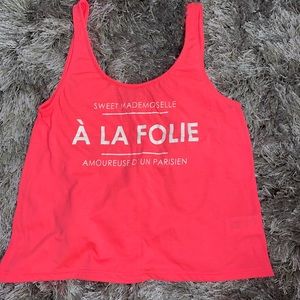 H&M Bright Pink Tank Top Crop Top. Size S.